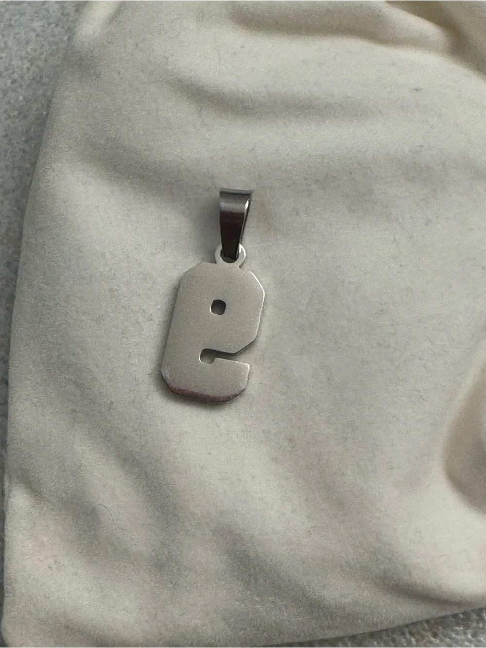 Number 9 Enamel Pendant in Brown and Silver